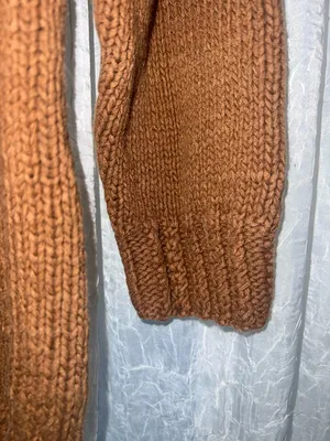 Vintage Lauren Ralph Lauren Hand Knit Sweater Brown Cotton Saddle Shoulder Y2K M thumbnail 6