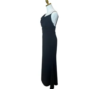 Dress The Population Black Gown MEDIUM Maxi Cowl Mermaid Formal Designer $200 thumbnail 8