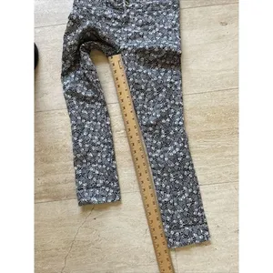 ANTHROPOLOGIE Bowery Pants Women's 4R‎ Black White Pineapple Print Crop Skinny thumbnail 4