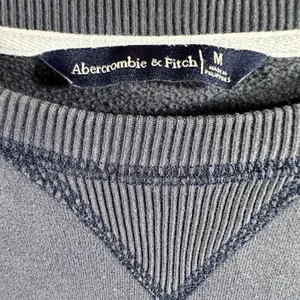 Y2K Abercrombie & Fitch Sweatshirt Women M Blue Lived In 3D Spellout Patch 90's thumbnail 4