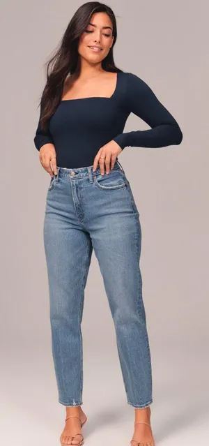 Abercrombie Curve Love High Rise Mom Jean thumbnail 1