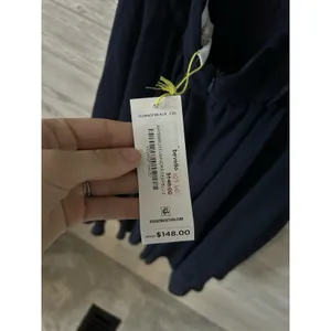 BCBGeneration Navy Blue Ruffle Mini Dress Size 2 Zip Halter‎ Sleeveless thumbnail 4