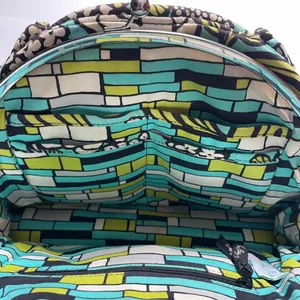 Women’s Vera Bradley Turquoise & Lime Green Flower Decoration Vibe Hand Purse thumbnail 4