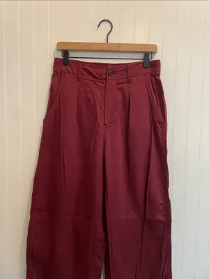 MADEWELL The Neale Straight-Leg Pant in Drapeweave in Cabernet Size 6 thumbnail 8