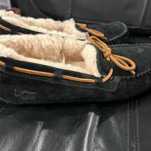 UGG Women's Black Moccasins with Tan Laces thumbnail 6