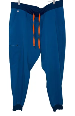 Figs Zamora Scrub Jogger Pants Teal Blue Orange‎ Drawstring Size XL PO 1652 thumbnail 1