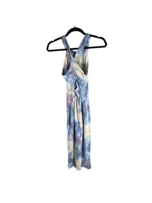 NWOT Young Fabulous & Broke Blue Ribbed Criss-Cross Back Strap Midi Dress Sz M thumbnail 2