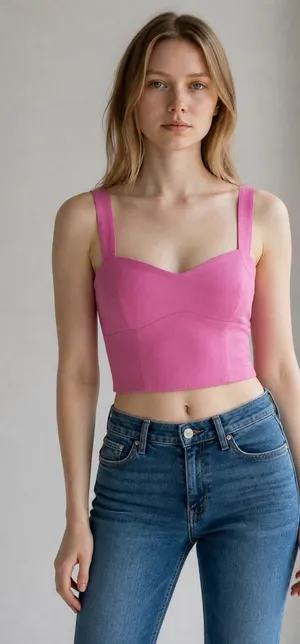 Abercrombie & Fitch Pink Smocked Corset Crop Top Cropped Tank Top Womens Size S thumbnail 1