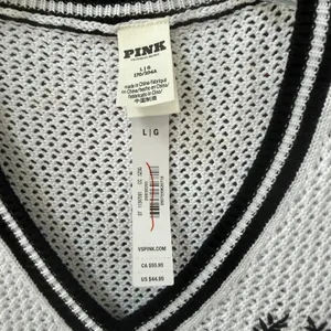Pink Victoria's Secret White Sweater Vest Size Large NEW Loose Knit Preppy thumbnail 2