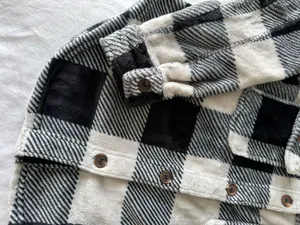 Black And White Plaid Soft Shacket thumbnail 3