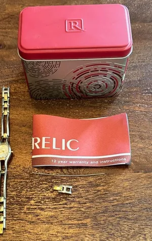 Relic Two-Tone Watch with Red Watch box Box EUC thumbnail 1