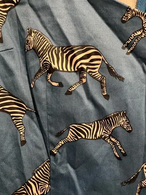 Harkel dress novelty zebra print whimsical blue sweetheart neck sz 8 M thumbnail 2