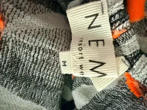 NEMA Resort Wear Gray Chevron Maxi Dress with Orange Accents thumbnail 4