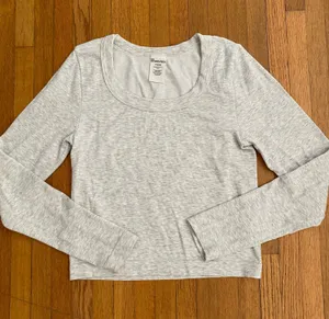 No boundaries long sleeve grey top thumbnail 1