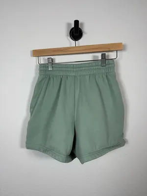 White Fox Sweat Shorts Sage Green Embroidered Logo Size XS Lounge thumbnail 4