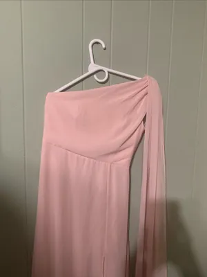 Birdy Grey One-Shoulder Blush Pink Bridesmaid Dress thumbnail 2