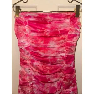 Revolve Ivanna Pink Tie-Dye Ruched Strapless Mini Dress S thumbnail 7