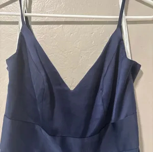 David’s Bridal Navy Blue Spaghetti Strap Bridesmaid Dress thumbnail 3