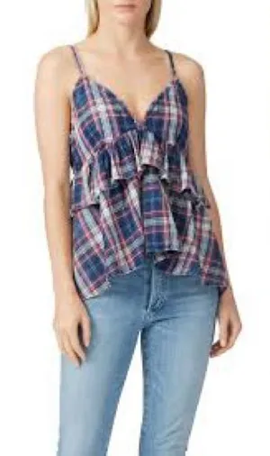 One Teaspoon Multicolor Plaid Top Size‎ Medium EUC thumbnail 1