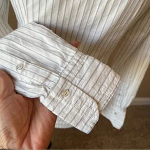 ZARA | Pinstriped Poplin Button Down Shirt Sz XS thumbnail 6