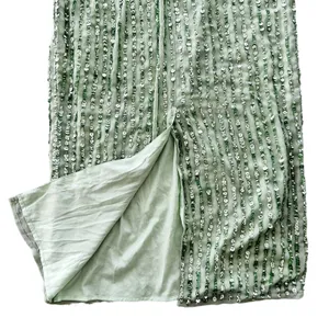 Mac Duggal Sage Green Full Bead Sequin Midi Dress Size 6 NEW #93606 Wedding Prom thumbnail 10