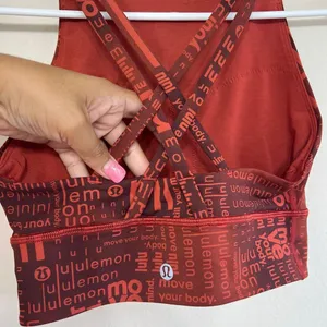 Lululemon Energy Bra High Neck Longline Ombré Red Multi 4 women thumbnail 4
