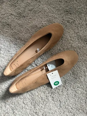 a new day Tan faux Suede Ballet Flats size 10 office thumbnail 3