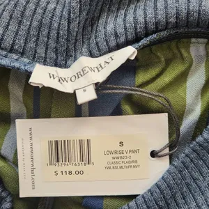 WeWoreWhat Green and Navy Plaid Pant NWT Size Small Low Rise Plaid Knit Pants thumbnail 6