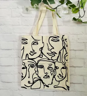 NEW Canvas Face Tote Bag thumbnail 2