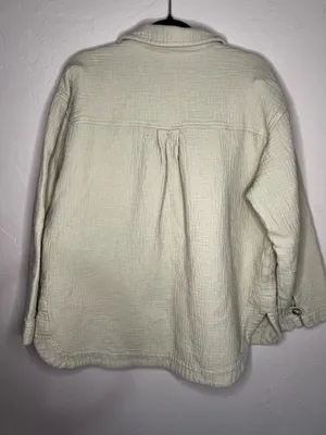 Madewell Waffle Back Branner Shirt Jacket Light Sage Green Utility‎ Shacket thumbnail 8