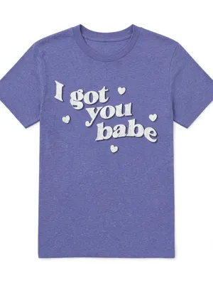 Sonny & Cher "I Got You Babe" Purple Graphic T-Shirt - Size XS - NWT thumbnail 4
