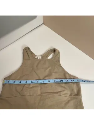 FP Movement Free People Beige Tank Crop Top M/L Racerback Keyhole Athleisure thumbnail 7