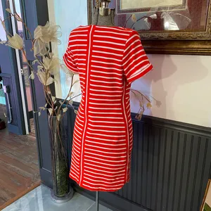 Tommy Bahama Jovanna Orange Stripe Lace-Up Shoulder Knit Dress Sz S 💚🎀 thumbnail 10