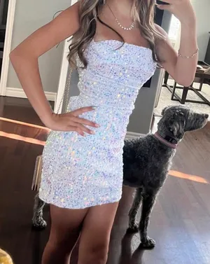 Lucy in the Sky Cowl Sequin Dress thumbnail 1