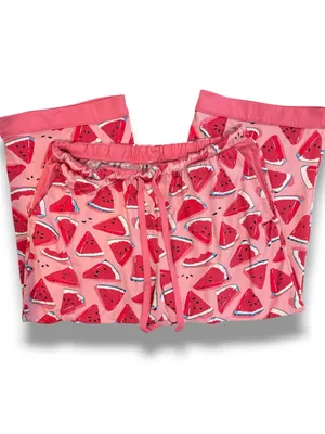 Munki Munki Watermelon Pajama Set XL Pink Short Sleeve Top Crop Pants Stretch thumbnail 6
