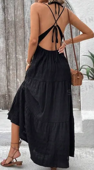 SheIn Black Maxi Dress thumbnail 1