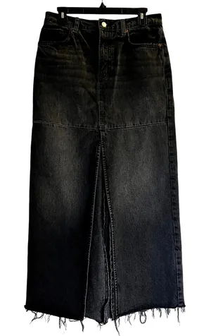 Reformation Tazz Maxi Denim Skirt size 28 gray wash thumbnail 1
