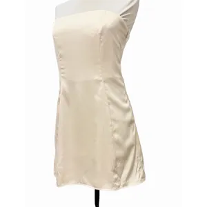 Oh Polly Ivory Satin Strapless A Line Mini‎ Dress Size 6 Cocktail Formal Bridle thumbnail 4