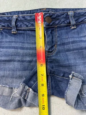 American Eagle Outfitters Indigo Rolled Hem Denim Shorts thumbnail 10