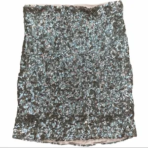 Free People Lined Gold Sequin Zip Up Mini Skirt thumbnail 10