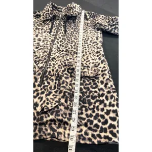 Dana Buchman Leopard Print Hooded Utility Jacket Tan Black Size M Rainjacket thumbnail 12