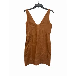 Banana Republic Dress Lina 100% Linen Mini Size 0 Burnt Orange New #GGG9-1 thumbnail 10