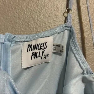 Princess Polly Ocenaia blue shimmer cocktail party mini dress women size small 4 thumbnail 8