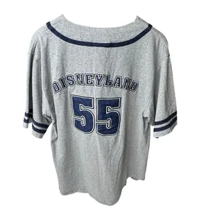 Disney Disneyland 55th Anniversary Mickey Mouse Baseball Jersey Gray Navy Small thumbnail 2