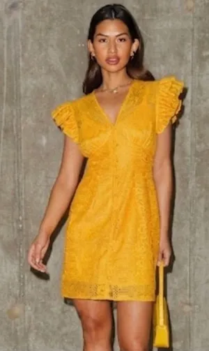 Never Fully Dress Crochet Lace Ruffle Mini Dress in Size US 14 thumbnail 1