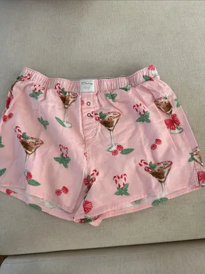 PJ SALVAGE HOLIDAY SHORY FLANNEL, Pink, MEDIUM, new with package thumbnail 4