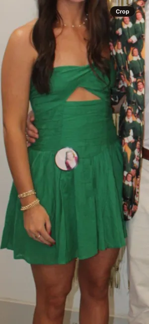 Green strapless cut out mini dress thumbnail 2