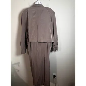 Luba Paris Vintage Taupe Brown‎ Maxi Duster Trench Coat Button Front Romania thumbnail 4