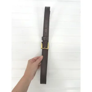 Vintage Guess Belt Unisex 38 Brown Leather Gold Buckle Made USA 90s Y2K Classic thumbnail 2