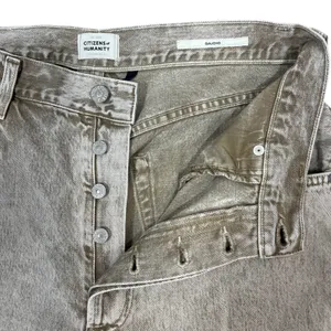 Citizens‎ of Humanity Gaucho Wide Leg Jeans 31 Ponytail Tan Button Fly Retro USA thumbnail 4